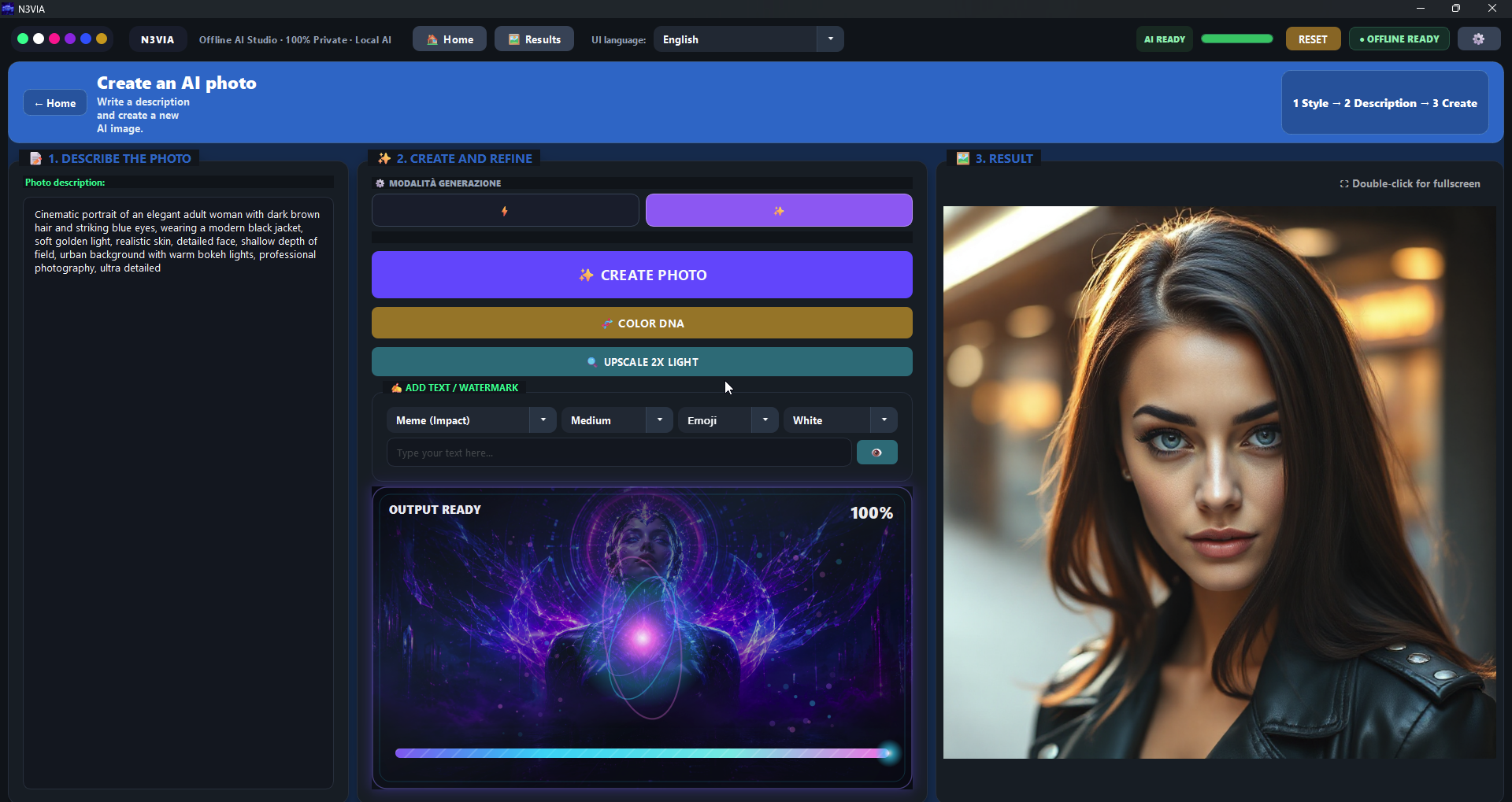 N3VIA Vision AI portrait result